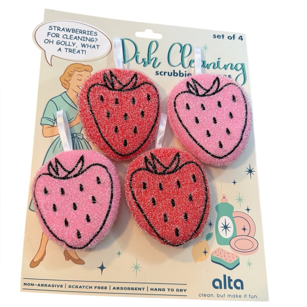 Strawberry Dish Scrubbie Set of 4